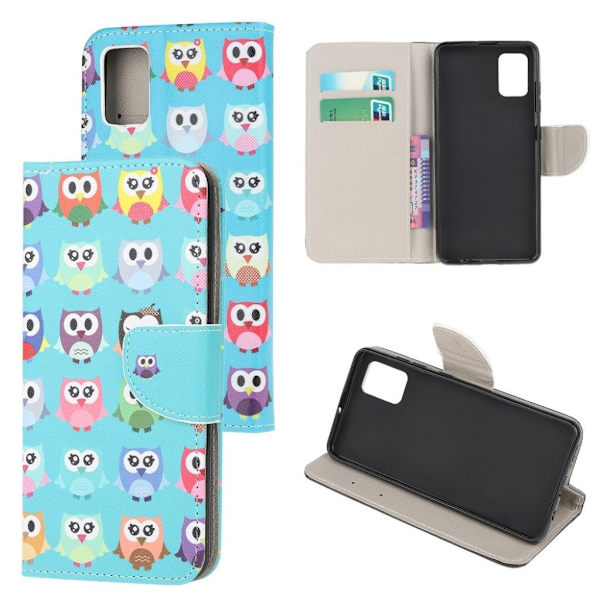 Wonderland flip etui - Søde Ugler Blue