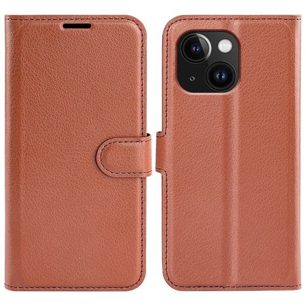 Classic iPhone 15 Plus Läppäkotelo - Ruskea Brown