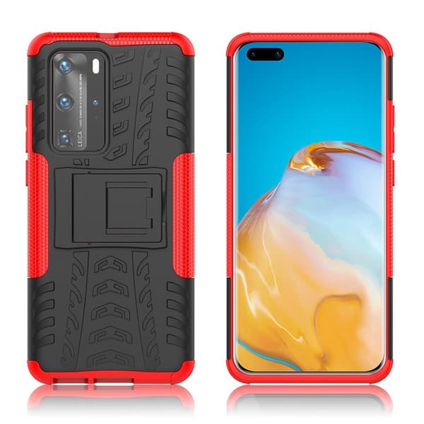 Offroad kuoret - Huawei P40 Pro - Musta / Punainen Black