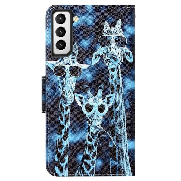 Wonderland Samsung Galaxy S22 Läppäkotelo - Giraffe Blue