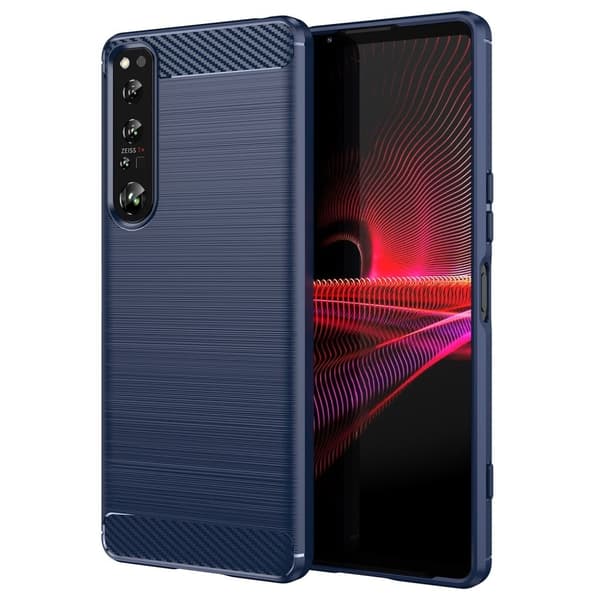 Carbon Flex Sony Xperia 1 IV deksel - Blå Blue