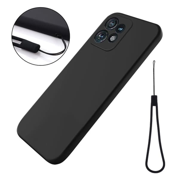 Mikrofiberforet blødt gummi Motorola Edge Plus (2023) cover - Sort Black