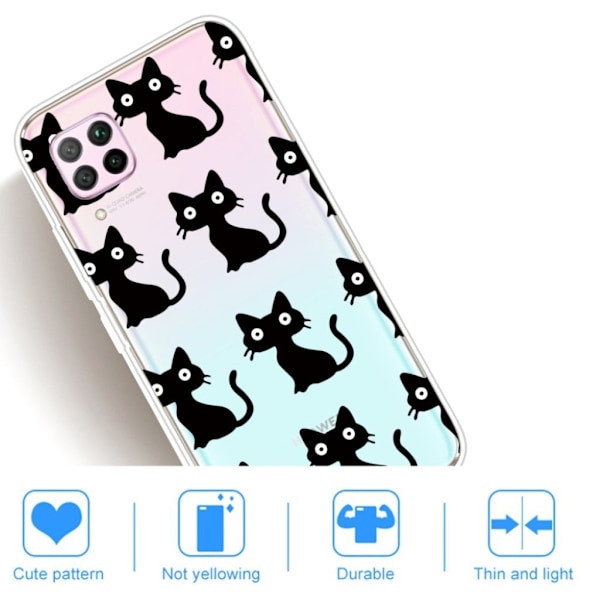 Deco Huawei P40 Lite / Huawei Nova 6 SE skal - Svart Katt Svart