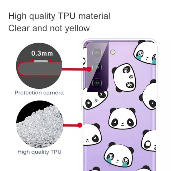 Deco Samsung Galaxy S21 Plus etui - Panda Faces White