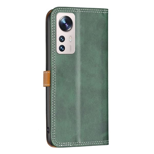 BINFEN tofarget læretui for Xiaomi 12 Lite - Grønn Green