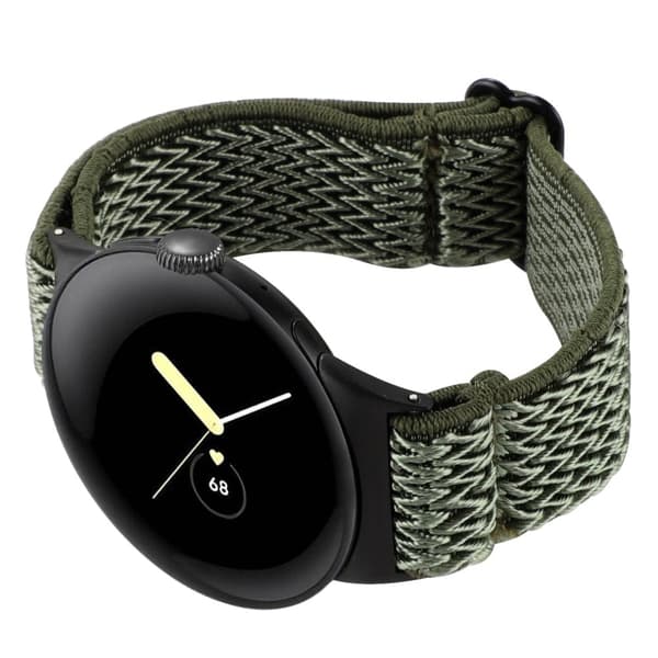 Google Pixel Watch 2 / Pixel Watch Nylon Braided Watch Band Wave Wrist Strap - Grøn Green