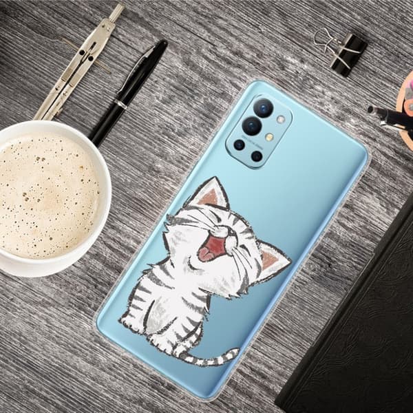 Deco OnePlus 9R skal - Katt Vit