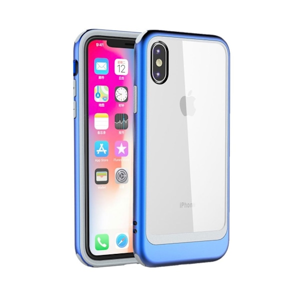 iPhone XS avtagbart transparent fodral - Blå Blå