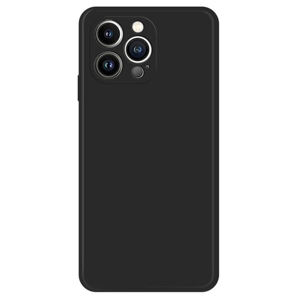 iPhone 13 Pro Max 6,7 tommer Straight Edge Cell telefonbagcover Rubberized Flexible Phone Case med mikrofiberforing - Sort Black
