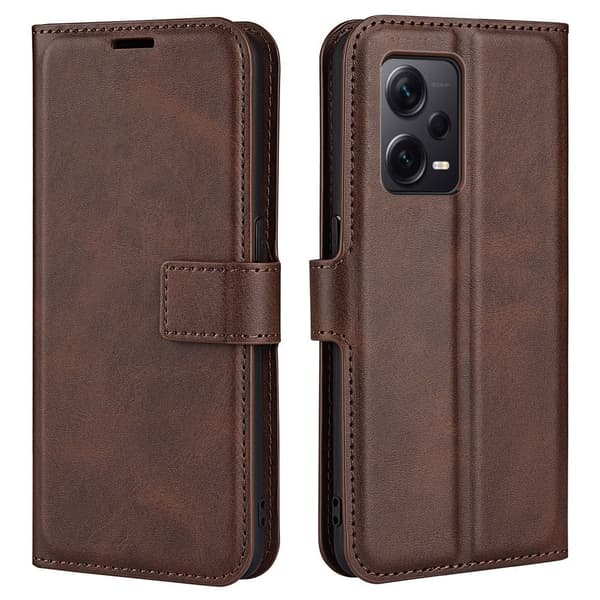 Læretui med Lommebok til Xiaomi Redmi Note 12 Pro Plus - Brun Brown