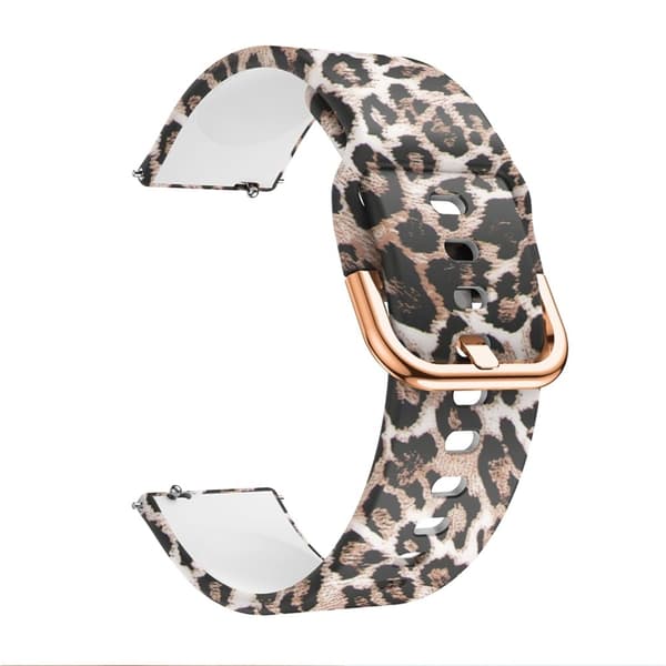 Universell, moteriktig design klokkerem i silikon - Brun Leopardtrykk Brown
