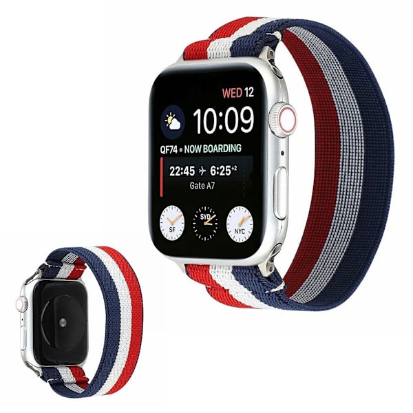 Apple Watch Series 6 / 5 40 mm elastisk klokkerem - Blå / Hvit / Rød Multicolor