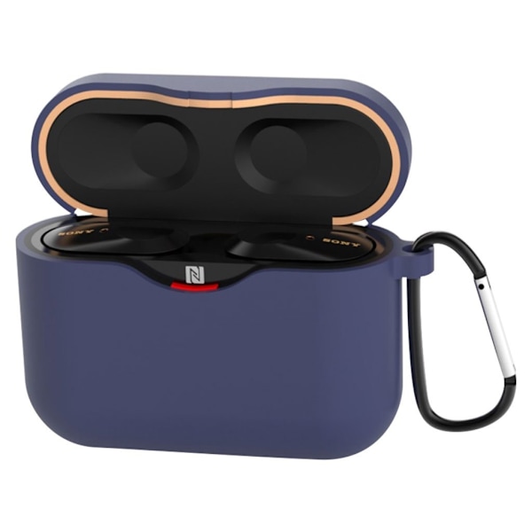 Sony WF-1000XM3 holdbar silikone etui - Mørkeblå Blue