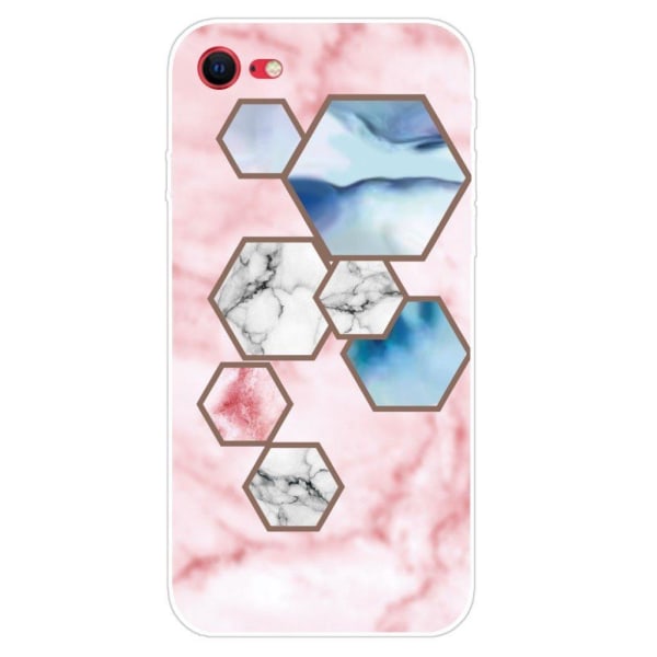 Marble design iPhone SE 2020 / iPhone 7 kotelot - Kuusikulmio Sirpale Marmori Pink