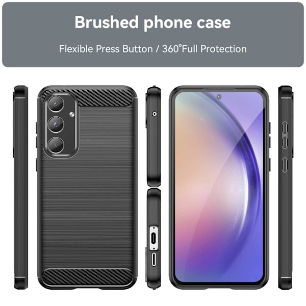 Carbon Flex Samsung Galaxy A55 deksel - Svart Black