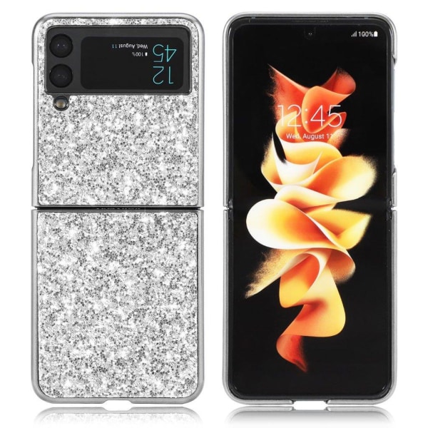 Glitter Samsung Galaxy Z Flip3 5G Etui - Sølv Silver grey
