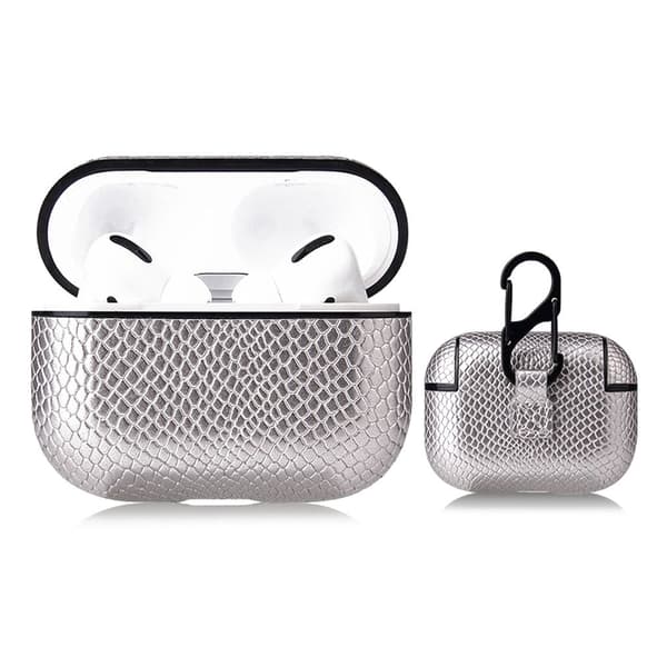 AirPods Pro coolt fodral med ormstruktur - Silver Silvergrå