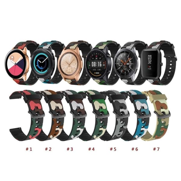 22mm naamiointikellonauha Samsungin, Huawein ja Amazfit-kelloon - Punainen Red