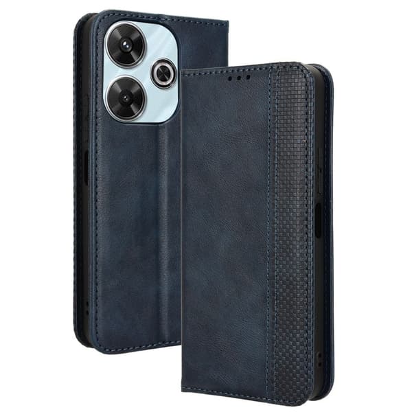 Bofink Vintage läder Xiaomi Redmi Note 13 / Xiaomi Poco M6 fodral - Blå Blå