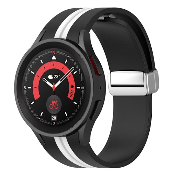 Samsung Galaxy Watch 5 Pro dobbeltfarvet silikoneurrem - Sort / Hvid Black