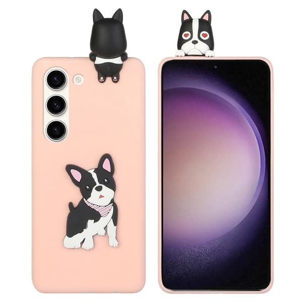 Cute 3D Samsung Galaxy S23 Plus skal - Rosa Rosa