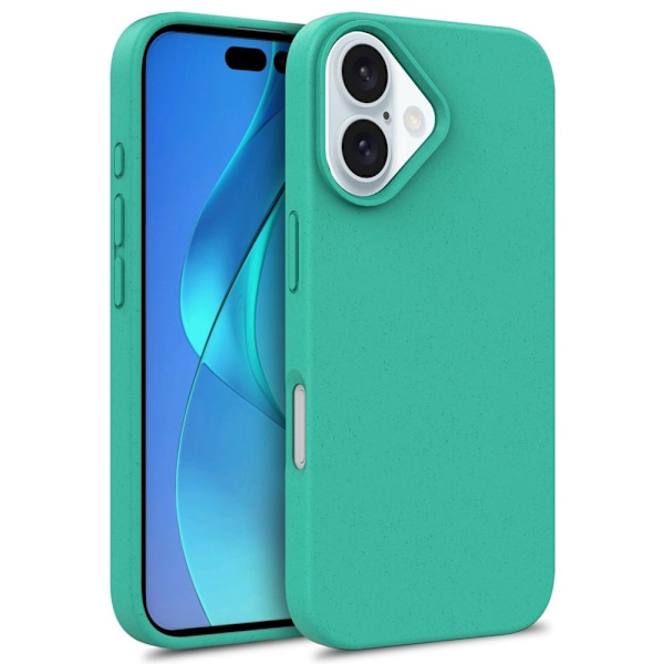 Til iPhone 16 Plus Etui Hvedestrå+TPU Telefoncover Komposterbart - Grøn Green