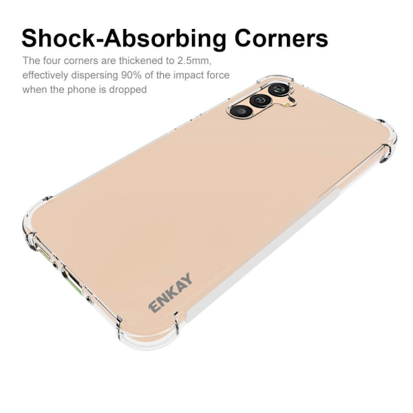 ENKAY genomskinligt droppsäkert fodral för Samsung Galaxy A34 5G Transparent