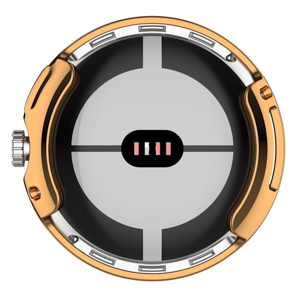 Google Pixel Watch galvaniseringscover med skærmbeskyttelse - Rødguld Pink