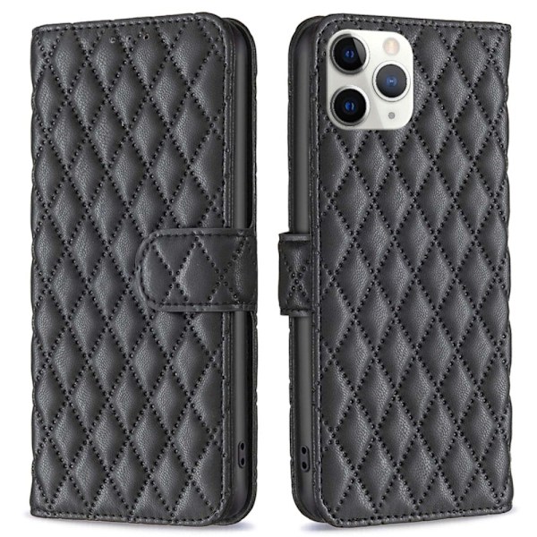Matt iPhone 11 Pro Max fodral med rombmönster - Svart Svart