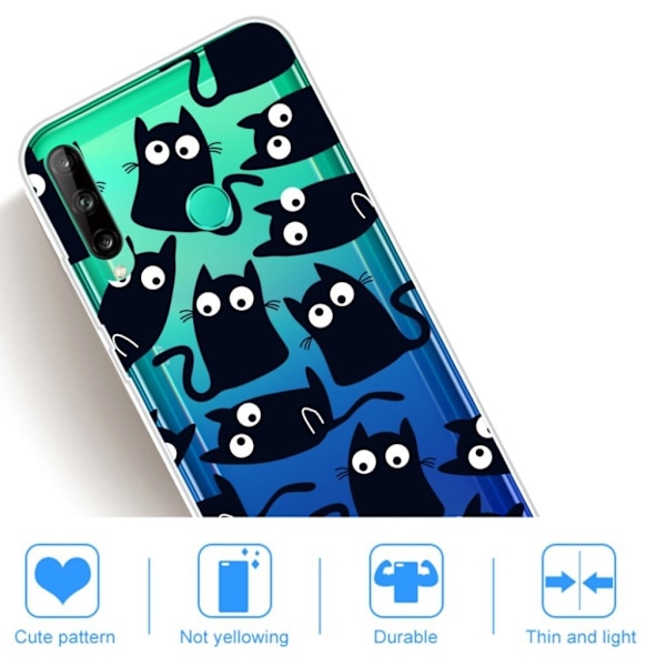 Deco Huawei P40 Lite E kuoret - Musta kissa Multicolor