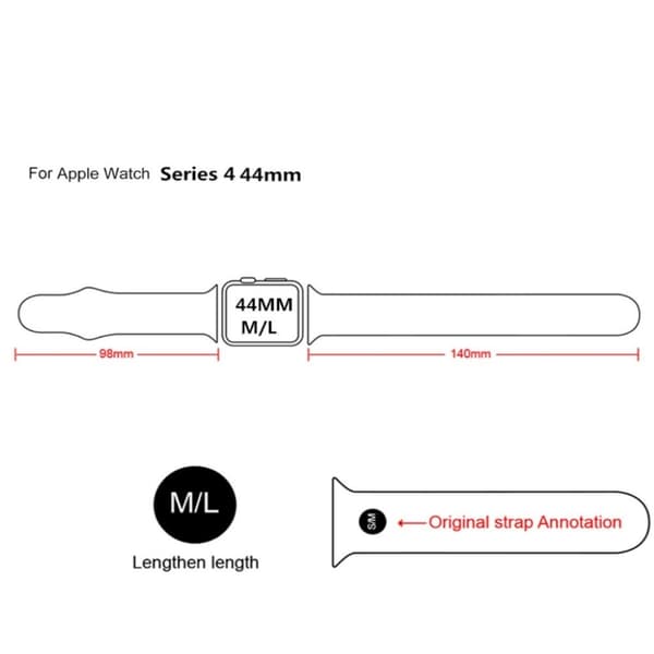 Apple Watch Series 4 44 mm klockarmband i silikon - Svart Svart