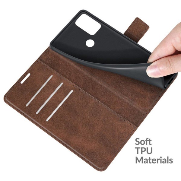 Lompakko Nahkakotelo For Motorola Moto G50 - Kahvi Brown
