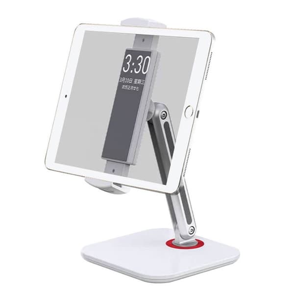 Yleiskäyttöinen käännettävä tabletin työpöytäteline Silver grey