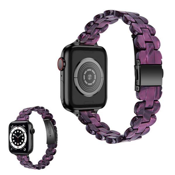 Apple Watch 42mm - 44mm stilfuld urrem i resin - Lilla Purple
