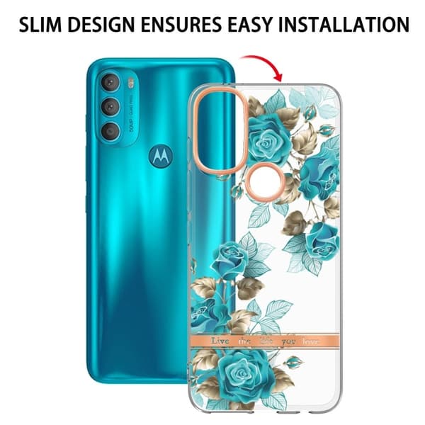 Supertunt och hållbart mjukfodral för Motorola Moto G71 5G - Blå Ros Blå