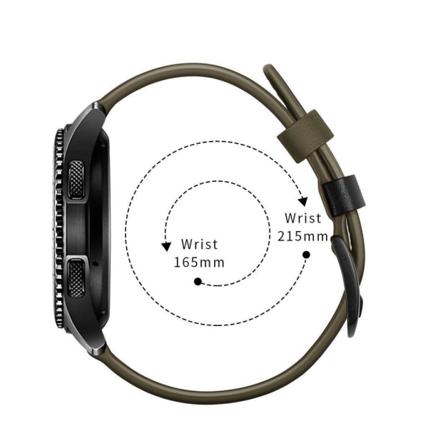 Huawei Watch / Samsung Gear S3 Frontier / S3 ægte læder Urrem - Grøn Green