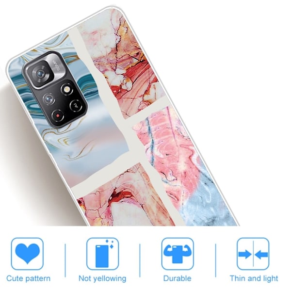 Marble Xiaomi Redmi Note 11 Pro Plus 5G Etui - Bølget Marmor Tile Multicolor