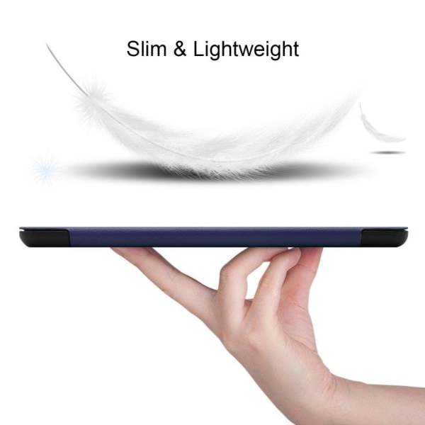 iPad Mini (2019) tre-fold læderetui - Mørkeblå Blue