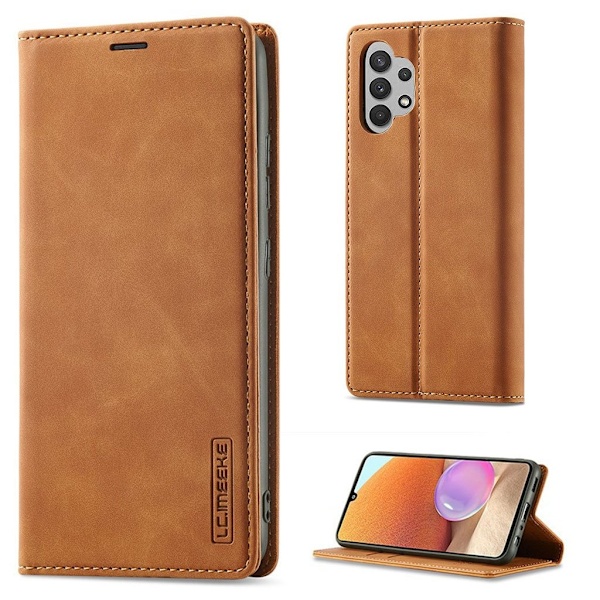 LC.Imeeke Samsung Galaxy A32 5G Læder Etui - Brun Brown