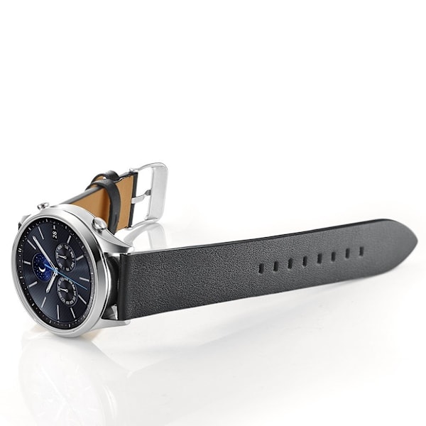 Samsung Gear S3 / Frontier ægte læder Urrem - Sort Black
