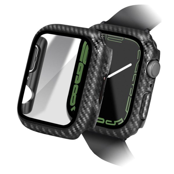 Apple Watch Series 3/2/1 42mm carbon fiber style covert with tem Svart
