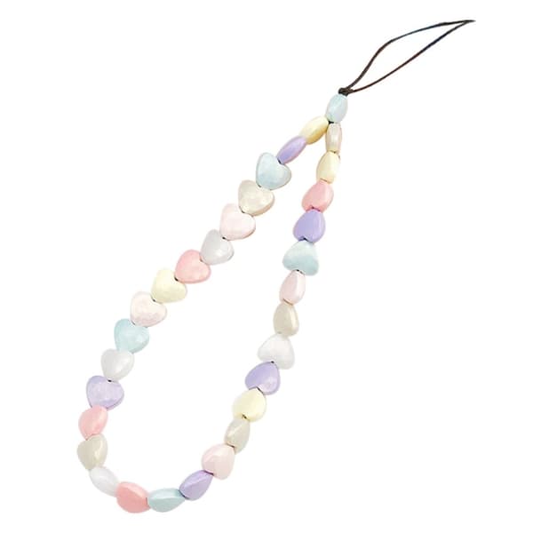 Universalfarget, frostet hjerteformet perlesnor Multicolor