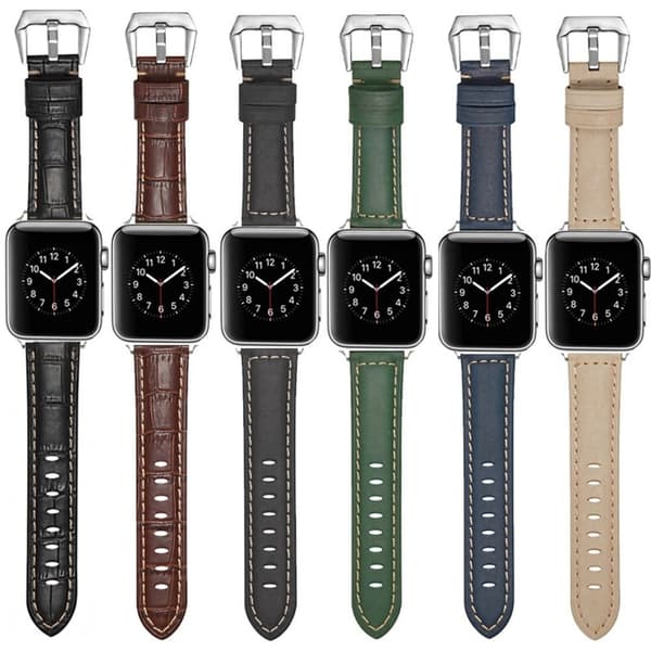 Apple Watch Series 8 (41mm) armband i äkta läder - Matt Brunt Brun