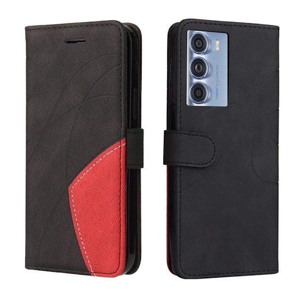 Teksturoitu nahkakotelo hihnalla Motorola Moto G200 5G / Motorola Edge S30 - Musta Black
