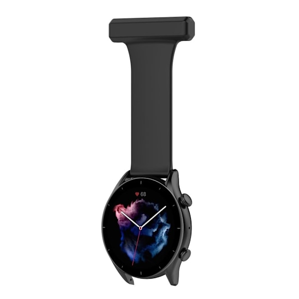 22mm Universal pin stil silikone hængende urrem - Sort Black