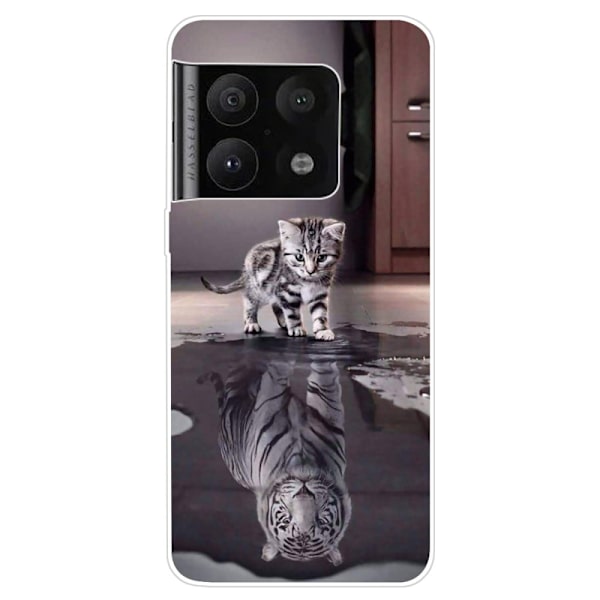 Deco OnePlus 10 Pro skal - Katt Och Tiger Silvergrå