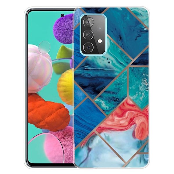 Marble design Samsung Galaxy A23 cover - Blå Og Orange Marmor Multicolor