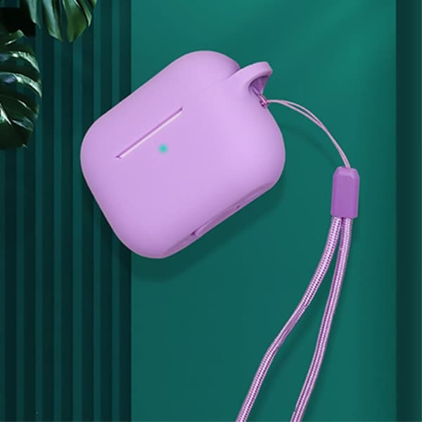 AirPods Pro 2 silikonetui med stropp og karabinkrok - Brun Brown