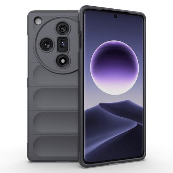 Blødt grebsformet Oppo Find X7 cover - Mørkegrå Silver grey