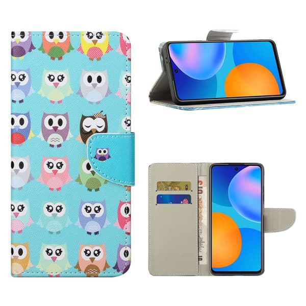 Wonderland Samsung Galaxy S21 Flip etui - Søde ugler Blue